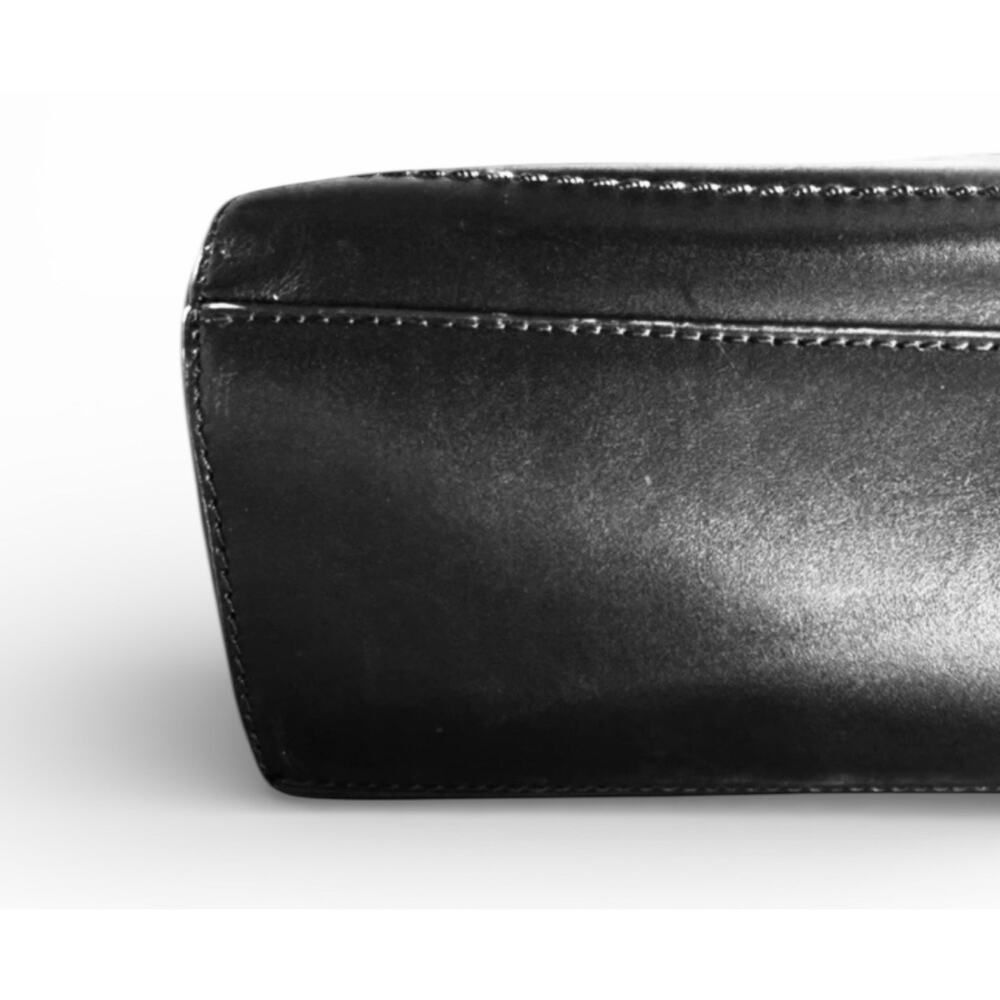 Antonio Melani Black Genuine Leather Medium Square Crossbody Purse Handbag Bag - Picture 8 of 8